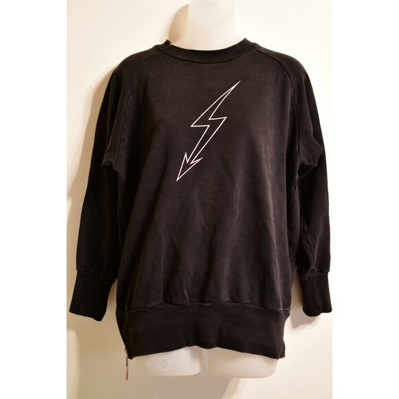 Authentic Givenchy World Tour Lightening Bolt Distressed Sweater Pullover Black - Picture 1 of 12